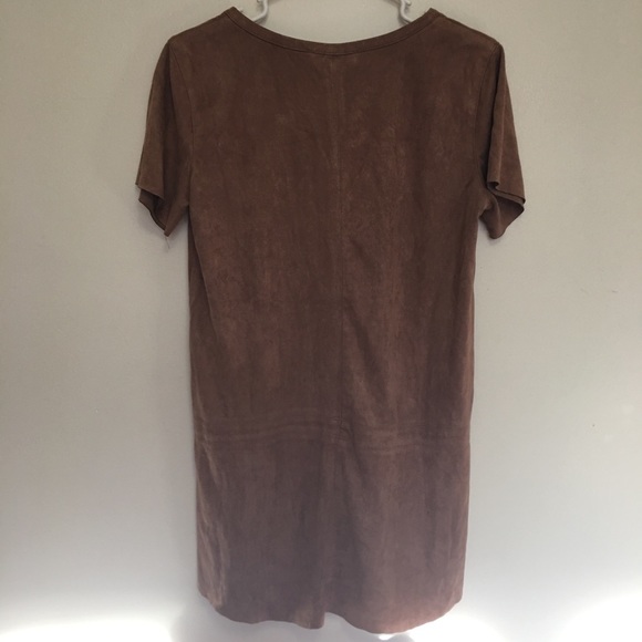 Olivaceous Faux Suede Boho Dress - Picture 4 of 6